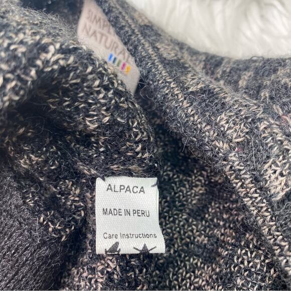 Simply Natural Women's Rose Cardigan Sweater Charcoal Size S Alpaca - Picture 4 of 6